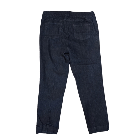SOFT SURROUNDINGS SUPER STRETCH STRAIGHT ANKLE PULL ON DENIM JEANS. SIZE XL - Picture 2 of 9